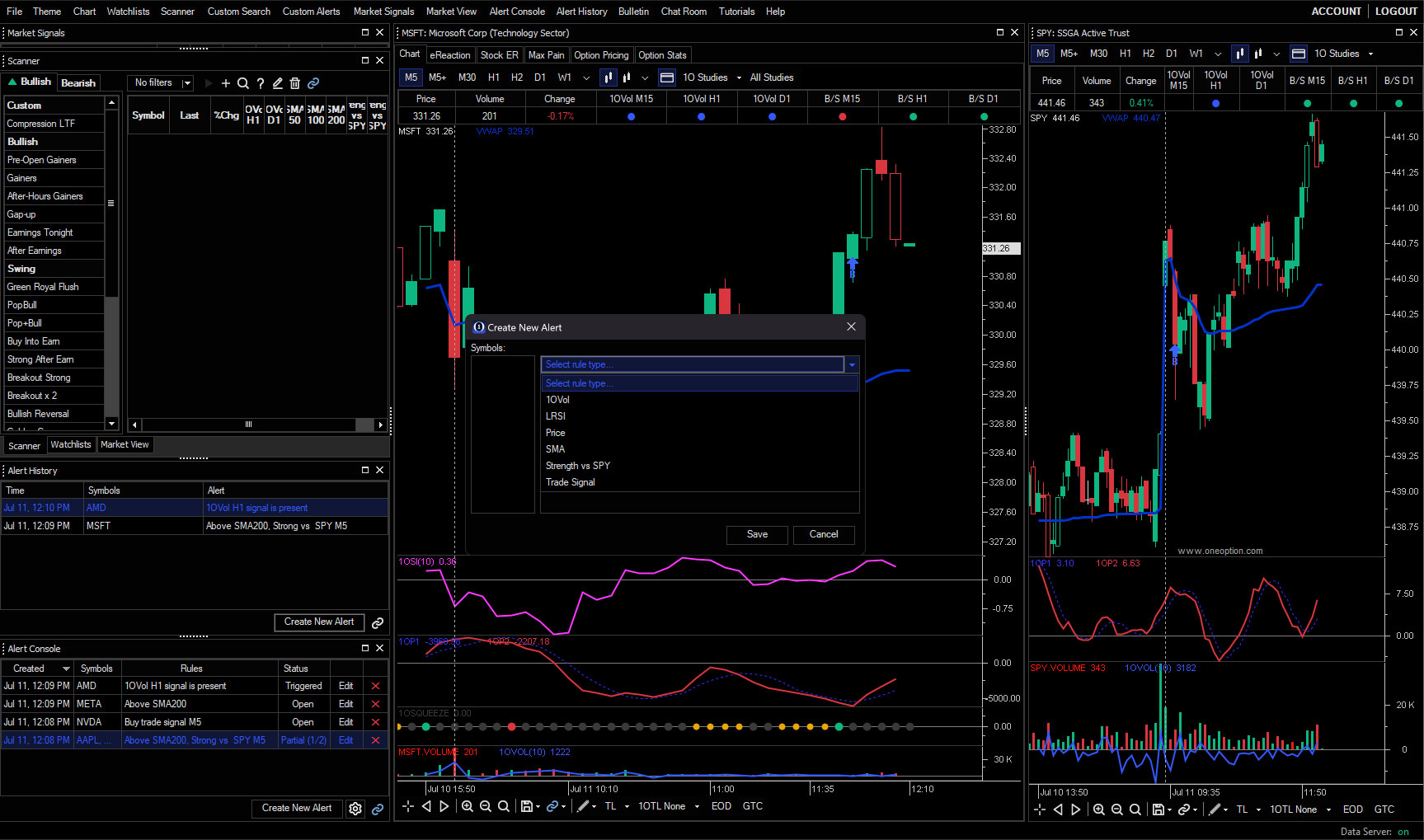 Experience the power of Rich Indicator Alerts, the ultimate tool for optimizing your trade entry and management. With this groundbreaking feature, you have the ability to create custom alerts based on stock indicator values, tailored to your unique trading strategy. Set up alerts that trigger on advanced indicator values, allowing you to stay one step ahead of the market. Whether it's multiple rules or multiple symbols, this feature offers unparalleled flexibility. Build alerts effortlessly from a list or chart, empowering you to closely track a stock and patiently wait for the perfect conditions to align and take control of your trading success like never before.