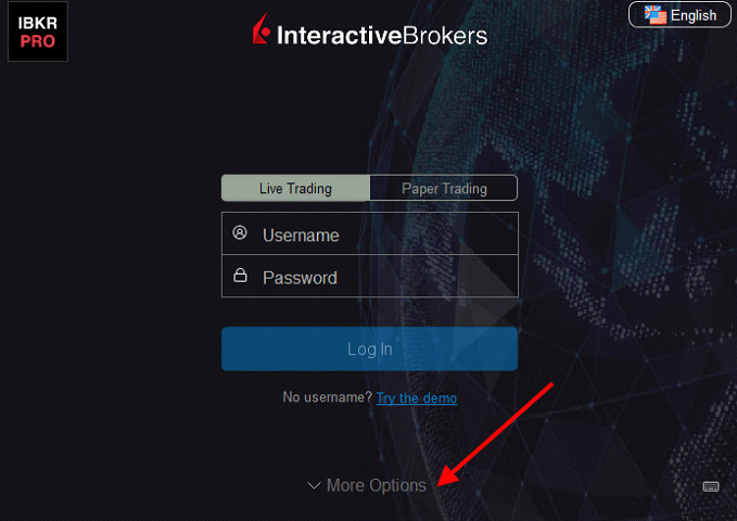 IBKR TWS login page
